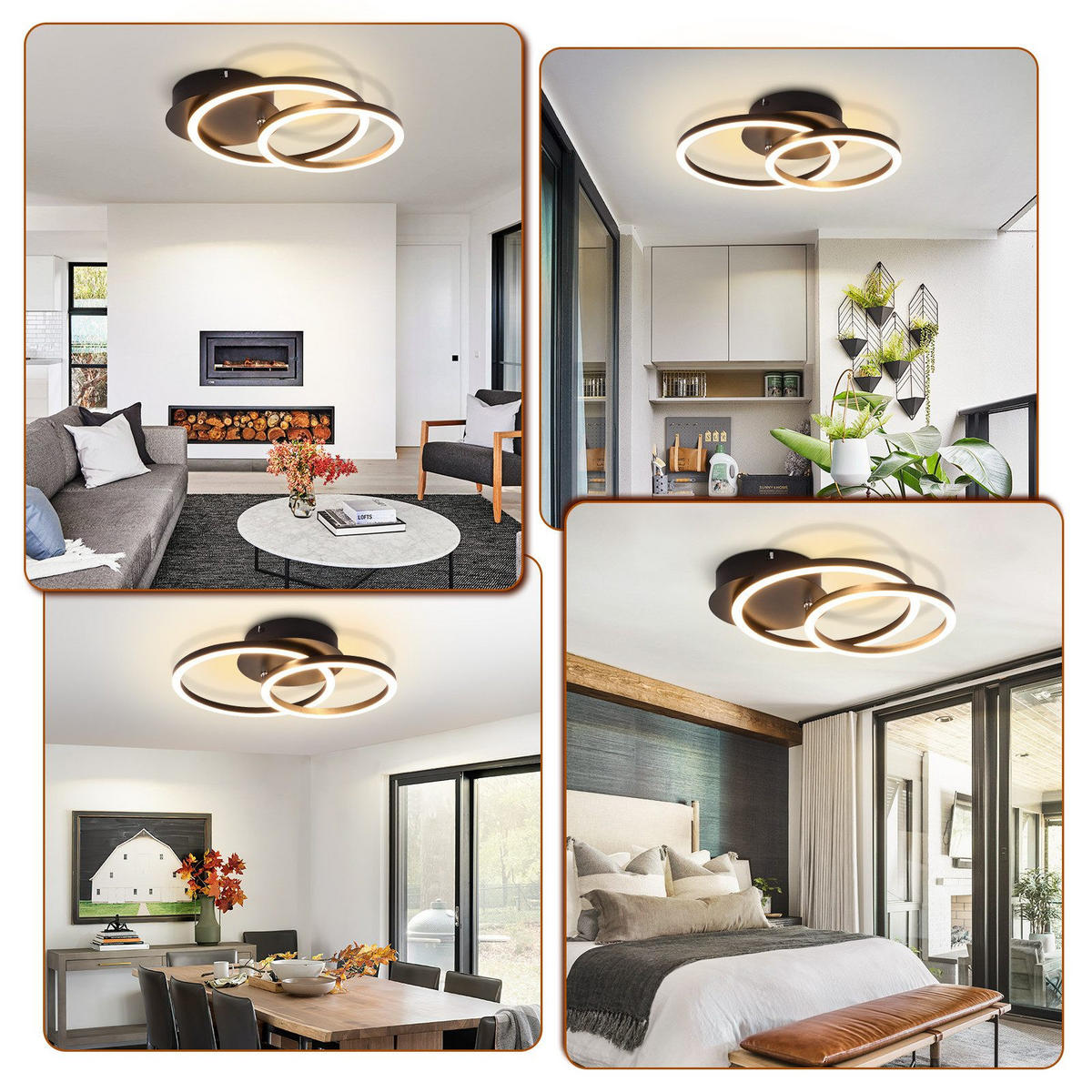 LED-DECKENLEUCHTE Gallagher 34.4/25/7.4 cm - Schwarz, Metall (34.4/25/7.4cm) - Nettlife