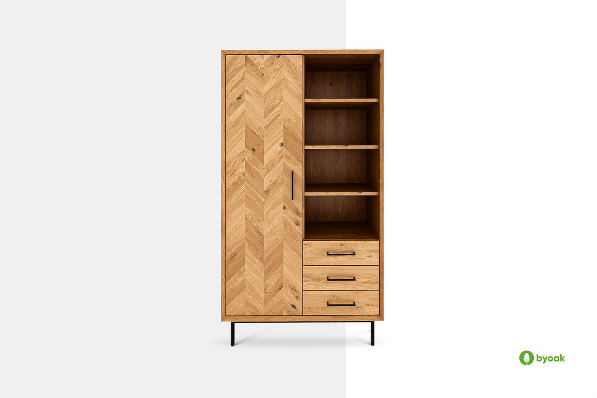 KLEIDERSCHRANK LEON Wildeiche - Wildeiche, Holz (97/176/45cm) - byoak
