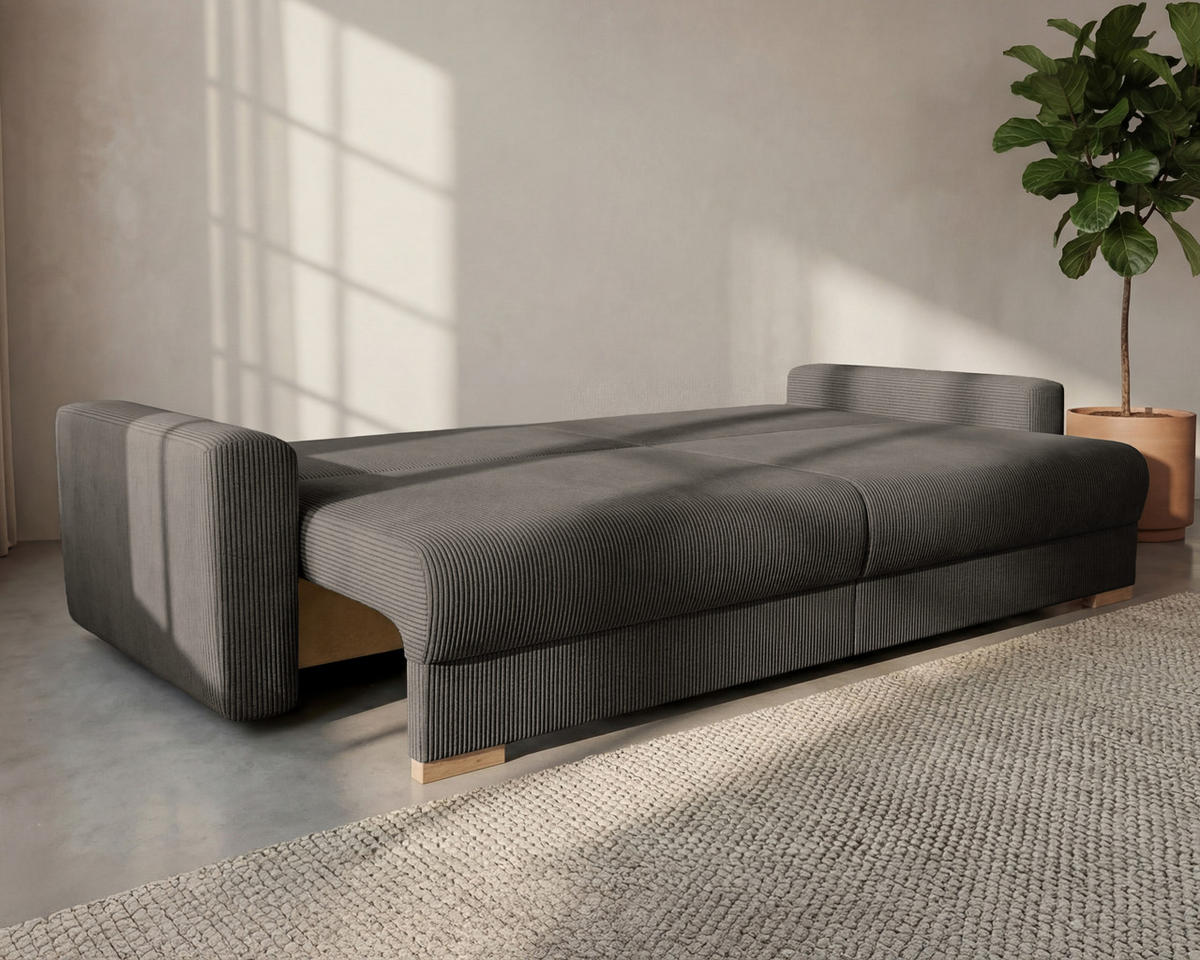 3-SITZER-SCHLAFSOFA ELMA mit Bettfunktion, dunkelbraun - Dunkelbraun, Holz (92.5/79/230cm) - Homesy