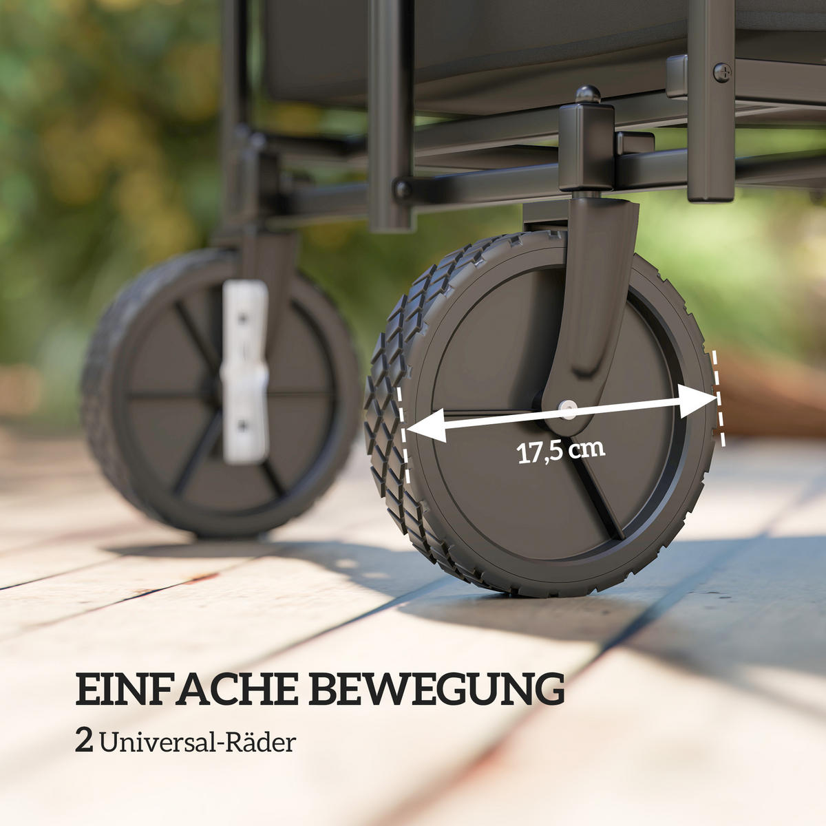 GARTENWAGEN DE-10371 klappbar, erweiterbar, 100 kg Schwarz - Schwarz, Metall (55/102/95cm) - ComfortXL