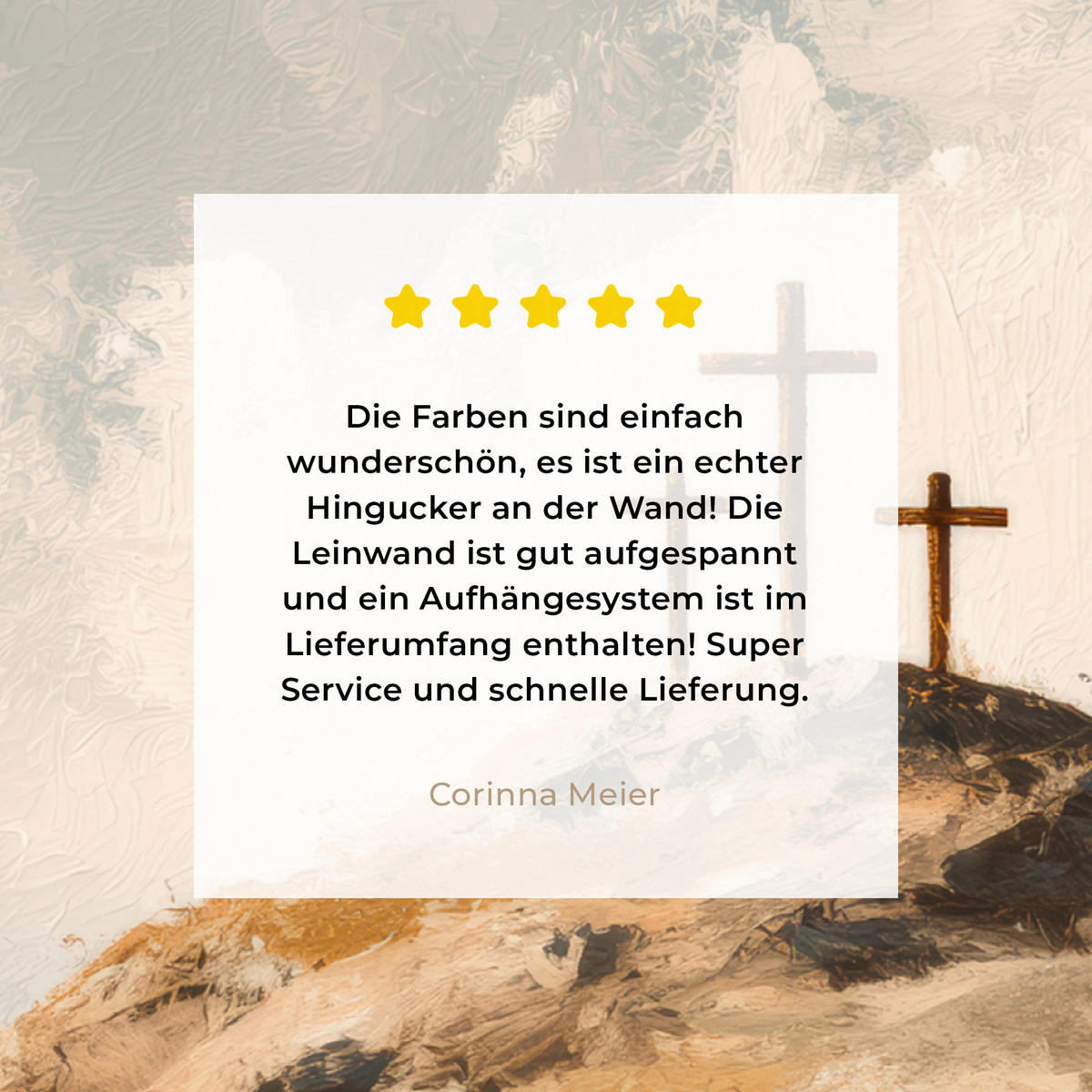 LEINWANDBILD Hügel - Abstrakt - Christentum - Kreuz Deko Wohnzimmer 20x20 cm - Hellgrau, Textil (20/20cm) - MuchoWow