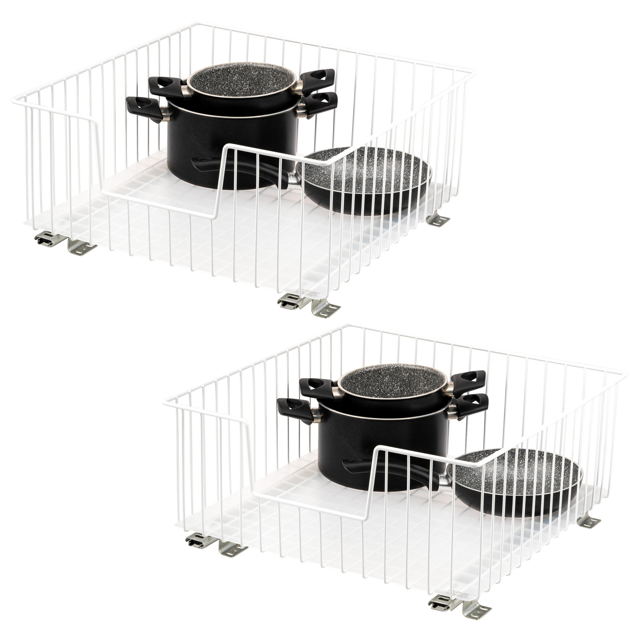 SCHRANK-KORBAUSZUG 50 cm, weiß, Metall - Weiß, Metall (50/23/50.5cm) - bremermann