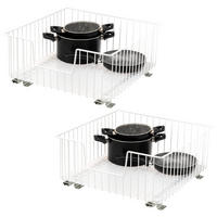 SCHRANK-KORBAUSZUG 50 cm, weiß, Metall - Weiß, Metall (50/23/50.5cm) - bremermann