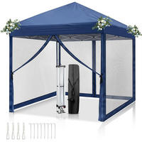 FALTPAVILLON 3x3 m mit Moskitonetzen Blau - Blau, Textil (300/245/300cm)