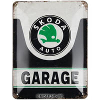 BLECHSCHILD 15/20 cm Skoda Garage - Multicolor, Metall (15/20/0.5cm) - Nostalgic-Art