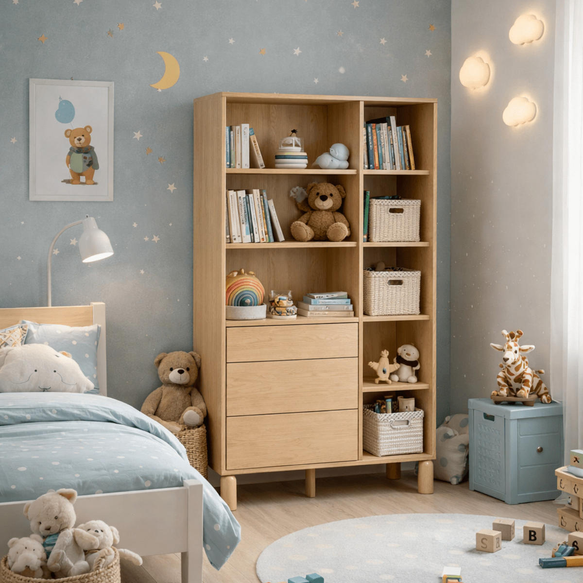 REGAL Sanden SN-8 110 x 197 x 40,6 cm Eiche Bookmatch - Eichefarben, Holz/Holzwerkstoff (110/197/40.6cm) - Koseto