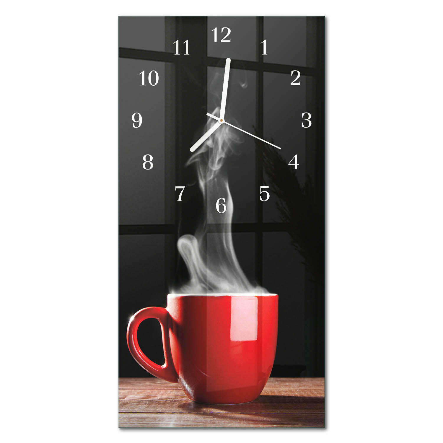 WANDUHR 30x60 cm - Orchidee - Rot, Glas (30/60/0.4cm) - TULUP