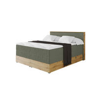 BOXSPRINGBETT LOLLI9 -KING 180x200 - H3/H4 Olivgrün - Olivgrün, Holzwerkstoff (180/200cm) - ALTDECOR
