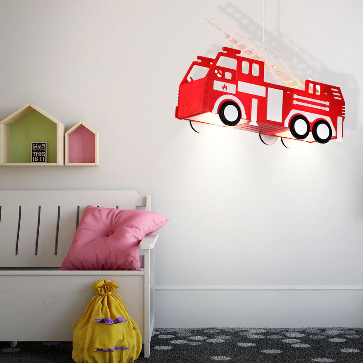 LED HÄNGELEUCHTE Kunststoff Rot KITA - Rot, Kunststoff (43/13.5/28cm) - Globo Lighting