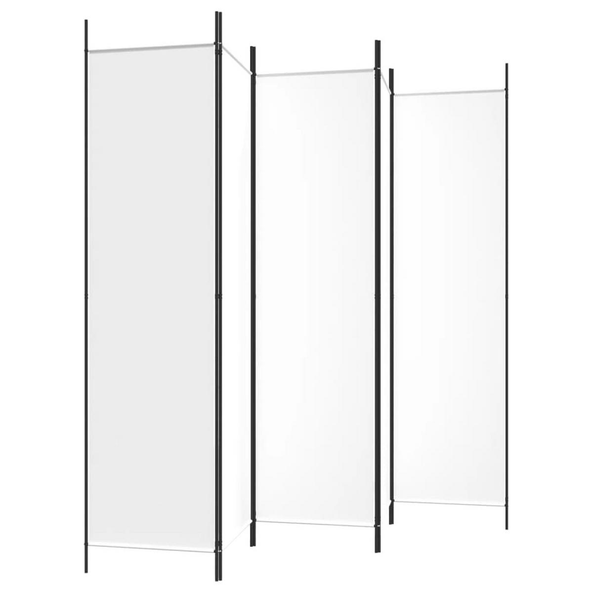 PARAVENT 5-teilig Weiss 250/200 Cm Stoff - Weiß, Textil (250/200/0.1cm) - vidaXL