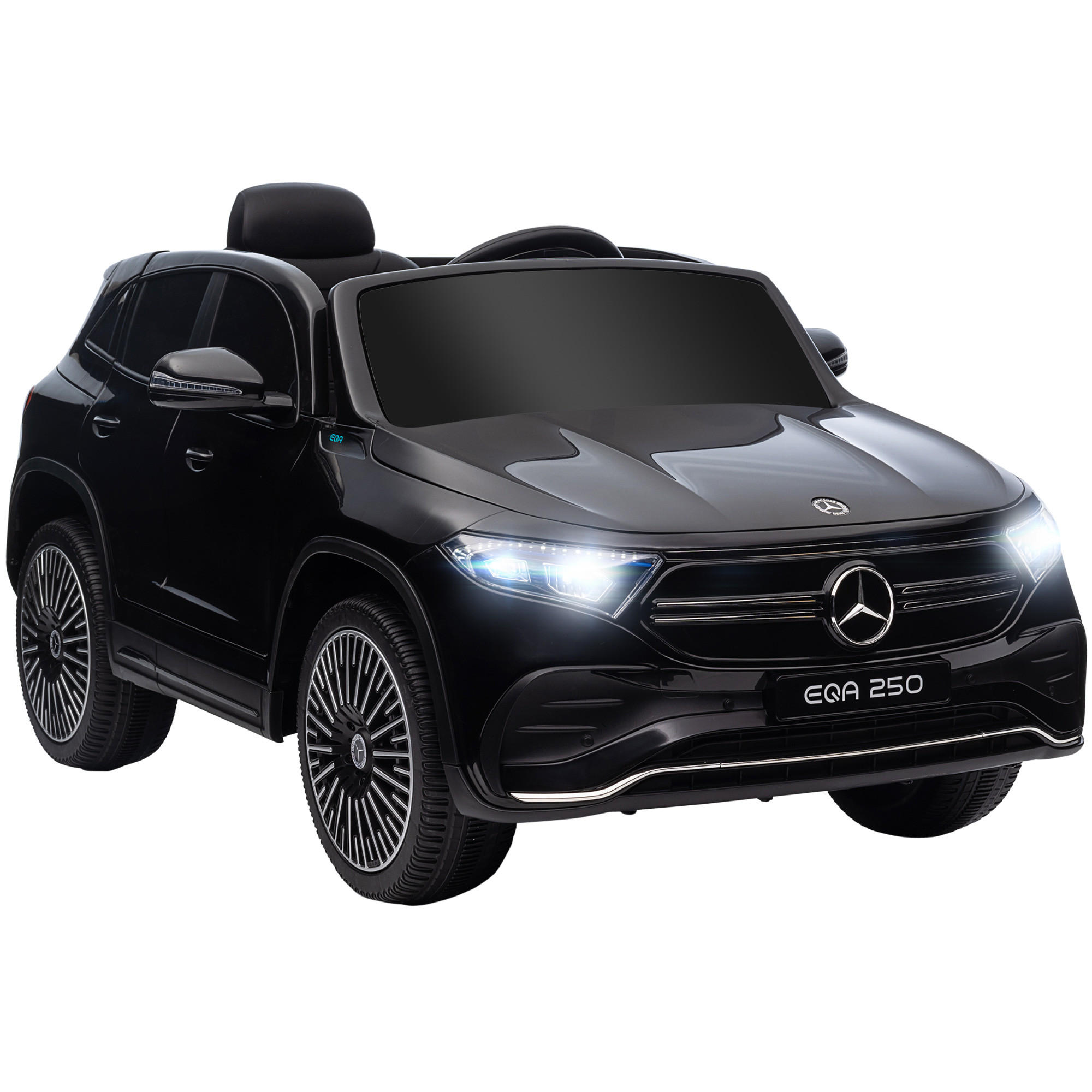 KINDER ELEKTROAUTO, Schwarz/Weiß, Kunststoff+ Metall - Schwarz, Metall (111.5/69/52.5cm) - HOMCOM