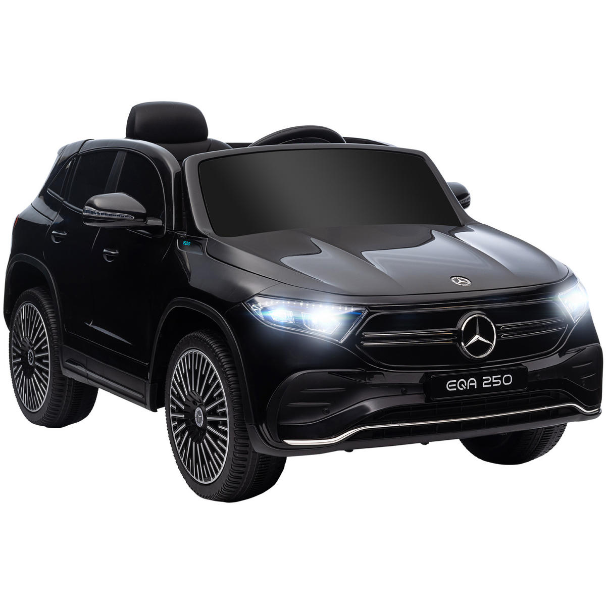 KINDER ELEKTROAUTO, Schwarz/Weiß, Kunststoff+ Metall - Schwarz, Metall (111.5/69/52.5cm) - HOMCOM