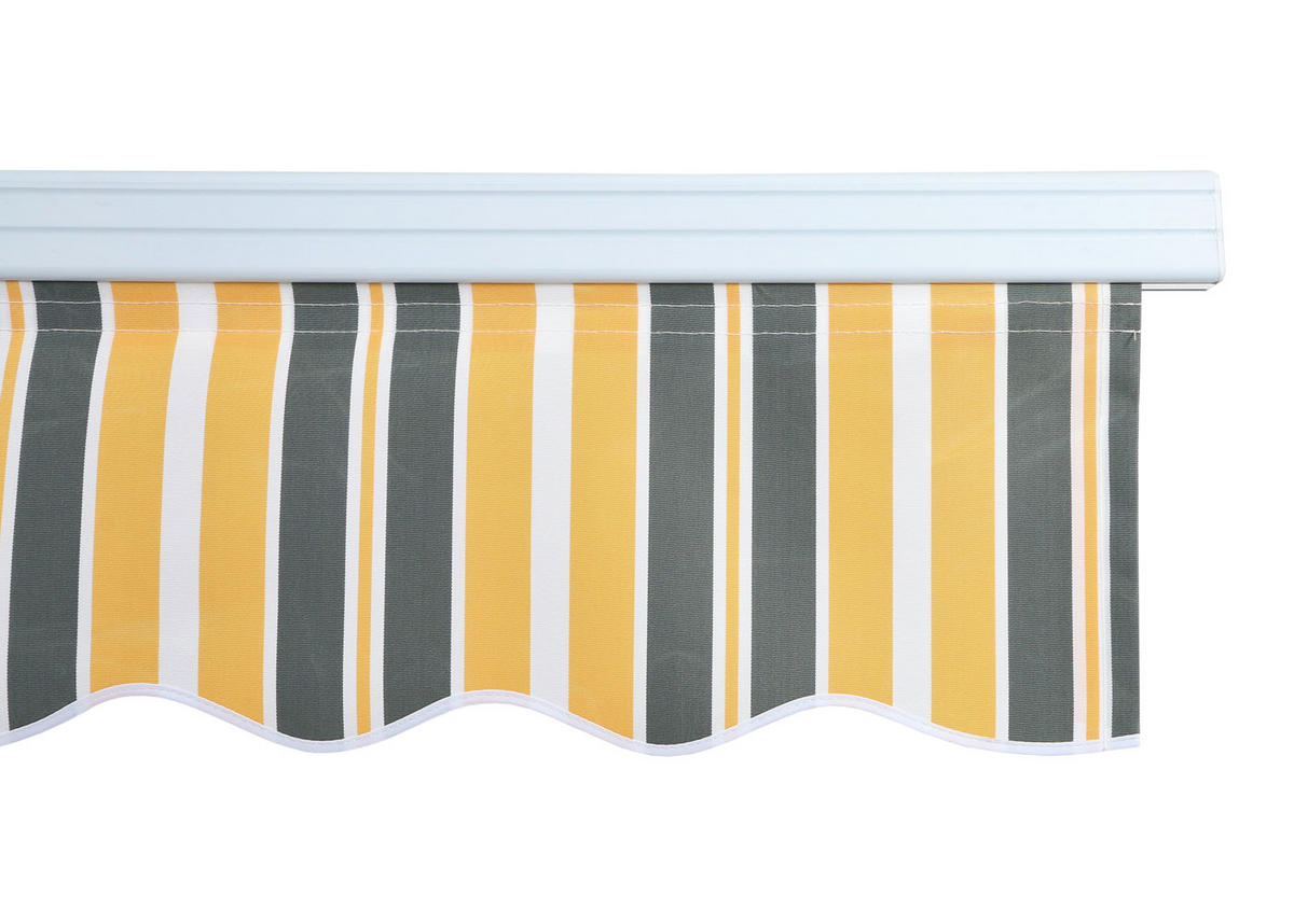 ALU-MARKISE Grau, Gelb - Gelb/Grau, Textil (250/18/200cm) - MCW