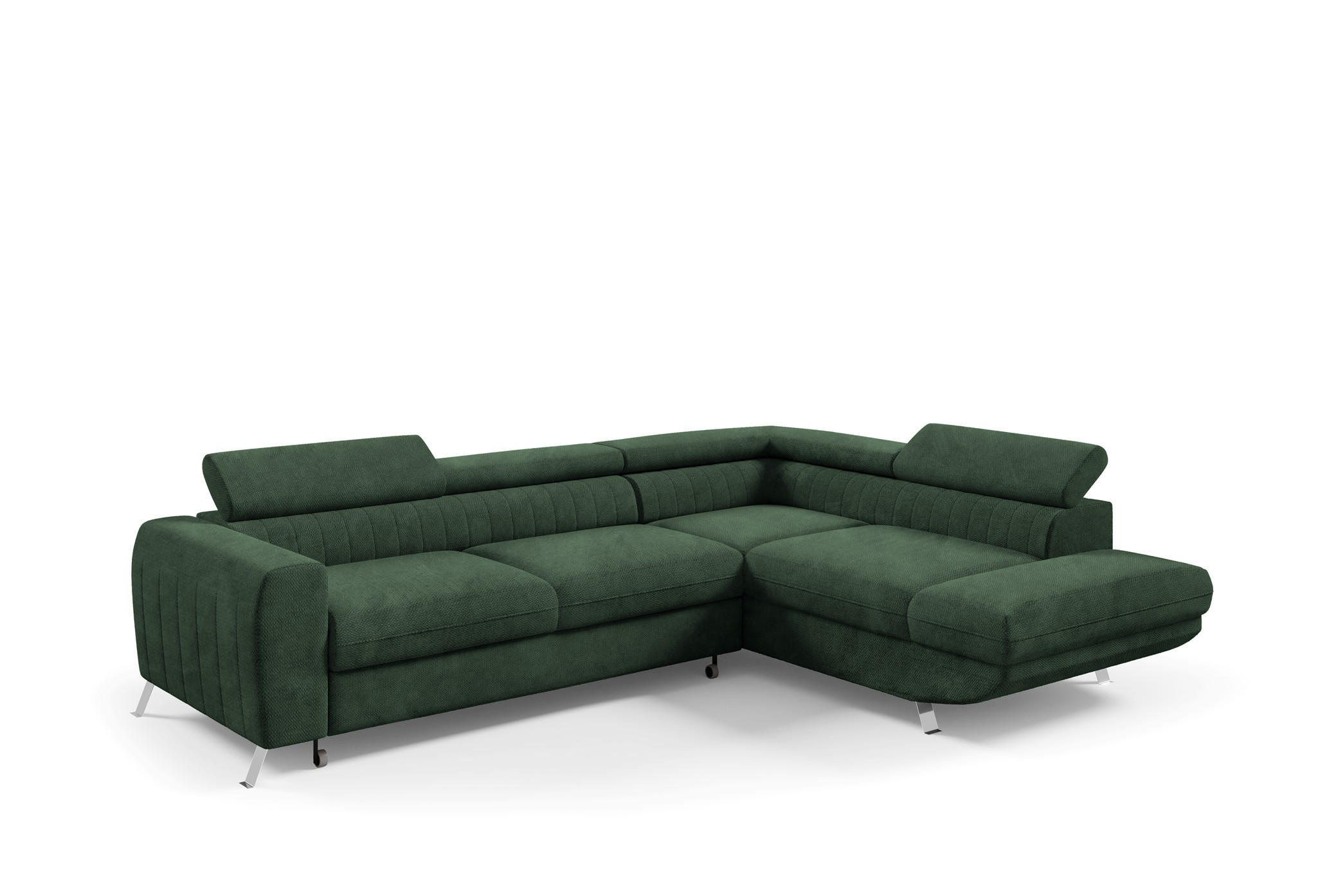 ECKSOFA Marios Mit Schlaffunktion - Grün, Holzwerkstoff/Textil (202/260cm) - Fun Möbel