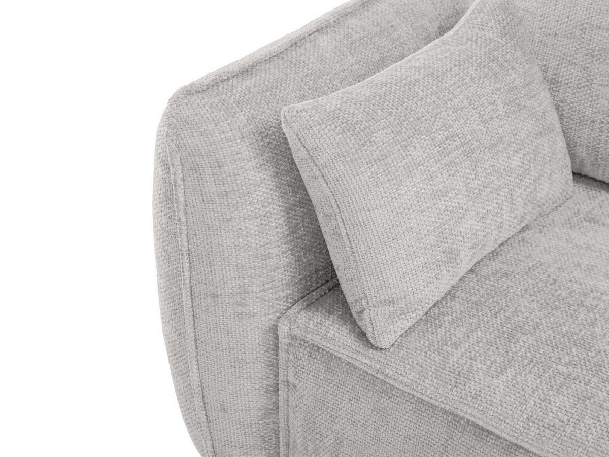 AUSKLAPPBARES-ECKSOFA rechts mit Container Kaelle aus Chenille-Stoff hellgrau 4 Sitzplätze - Hellgrau, Textil (165/252cm) - Micadoni