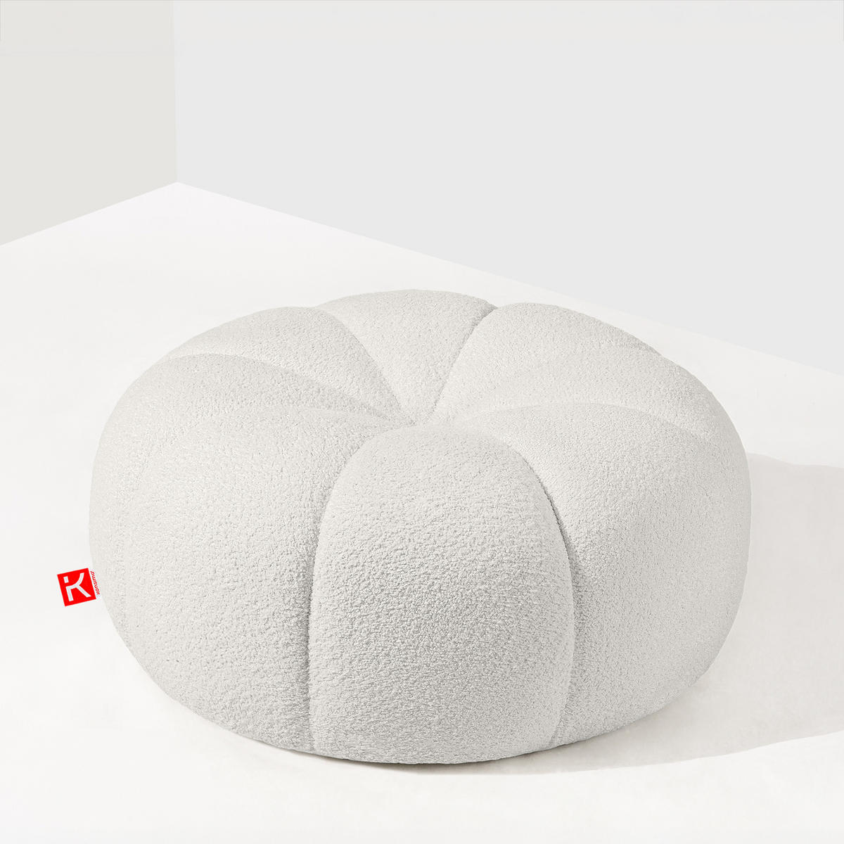 POLSTERHOCKER TOCA Sitzpouf - Ecru, Holz/Textil (72/36/72cm) - KONSIMO®