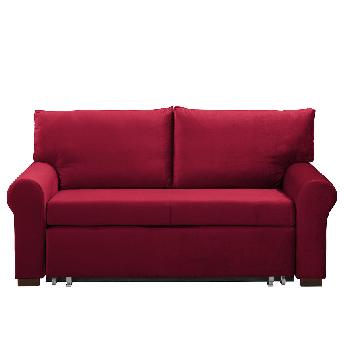SCHLAFSOFA - Transparent/Rot, Birkenholz/Textil (165/95/90cm) - home24