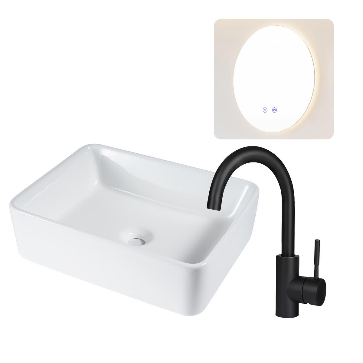 WASCHBECKEN Weiß 22/10/40 - Weiß, Keramik (22/10/40cm) - ZMH