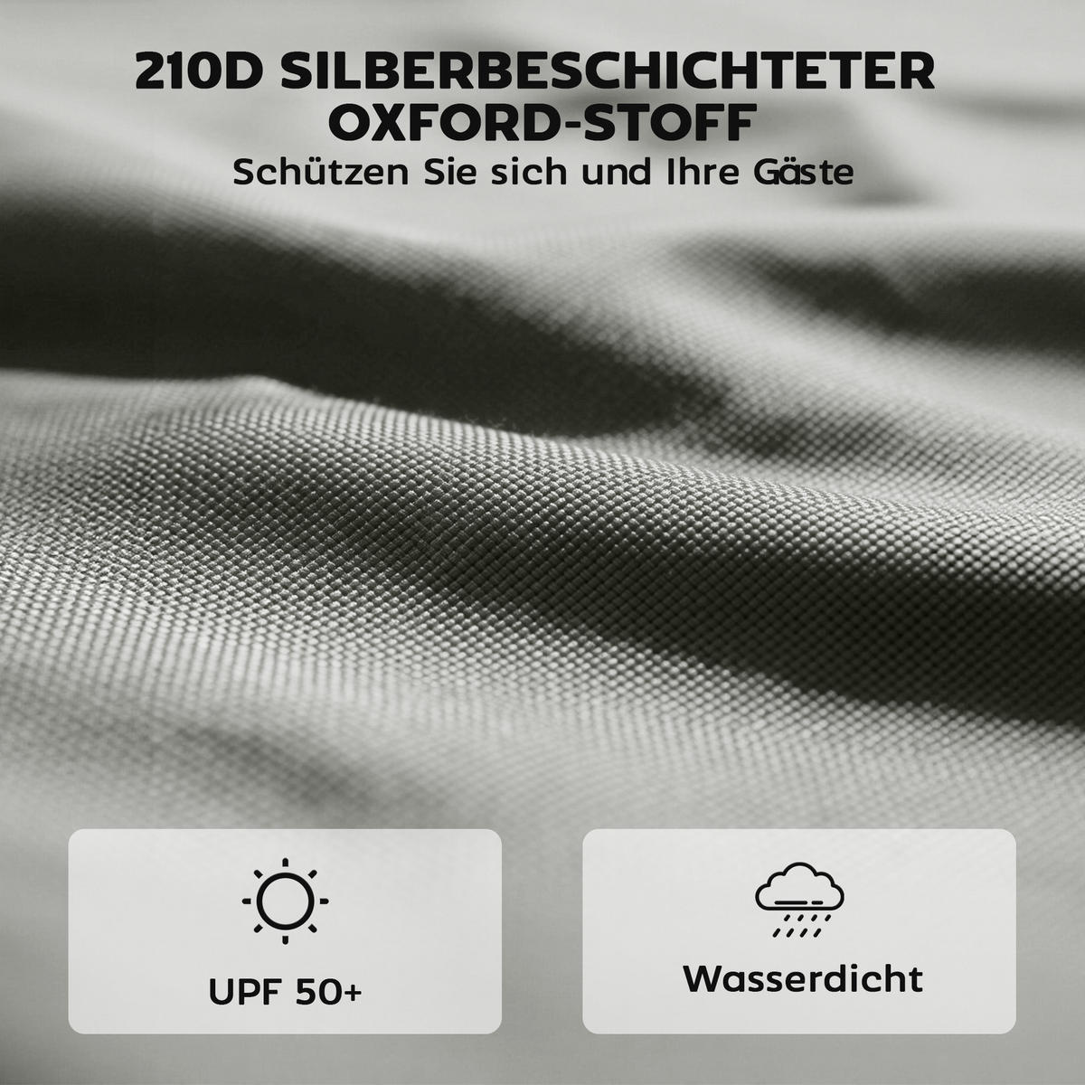 SEITENTEILE-FÜR-PAVILLON 3er Set Oxford-Gewebe Hellgrau - Hellgrau, Textil (200/1/300cm) - Outsunny