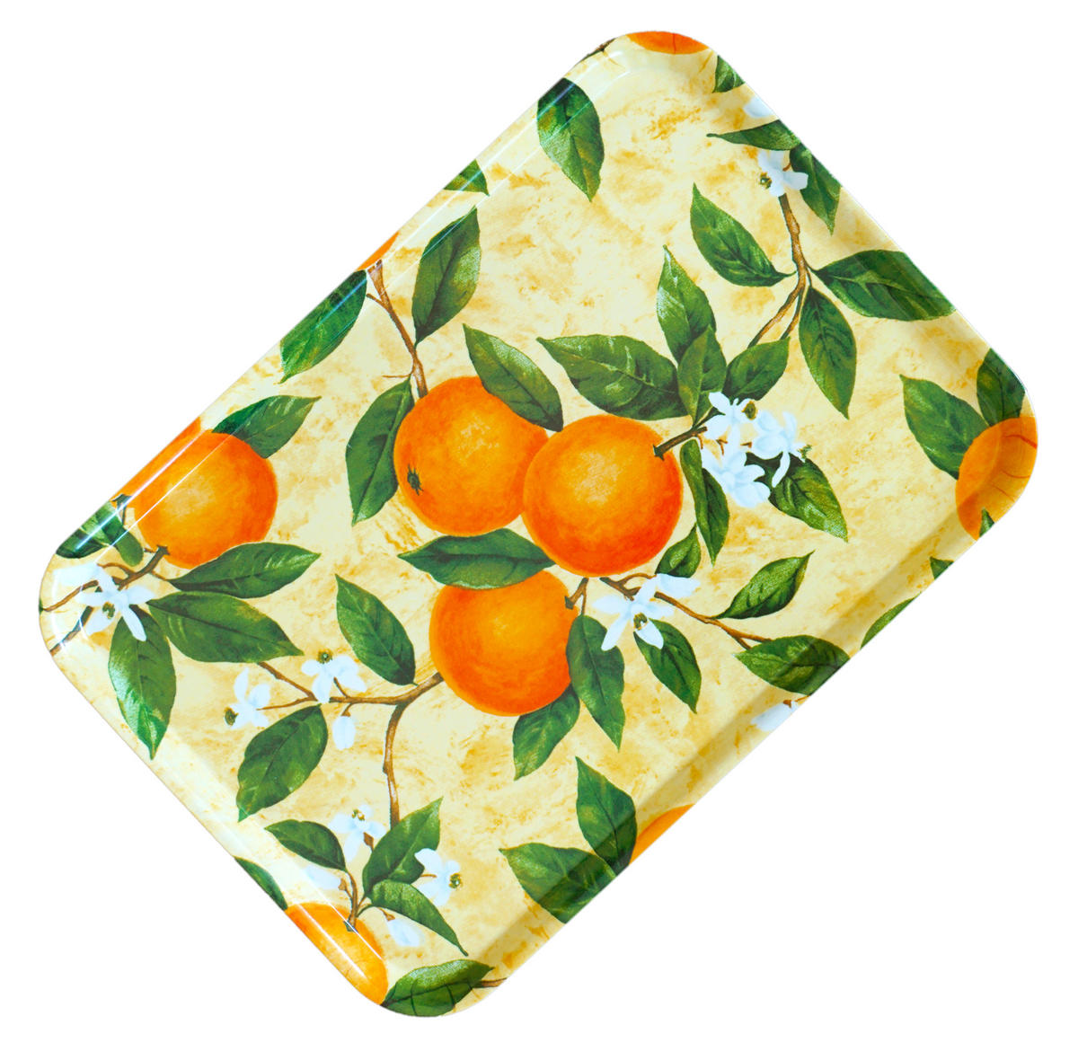 TABLETT Orangenhain, rechteckige Melamin Serviertablett 45x31 cm - Orange, Kunststoff (31/2/45cm) - Lashuma