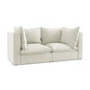 2-SITZER SOFA Strukturstoff Beige - Beige/Schwarz, Holzwerkstoff/Kunststoff (180/77/90cm) - Makamii