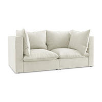 2-SITZER SOFA Strukturstoff Beige - Beige/Schwarz, Holzwerkstoff/Kunststoff (180/77/90cm) - Makamii