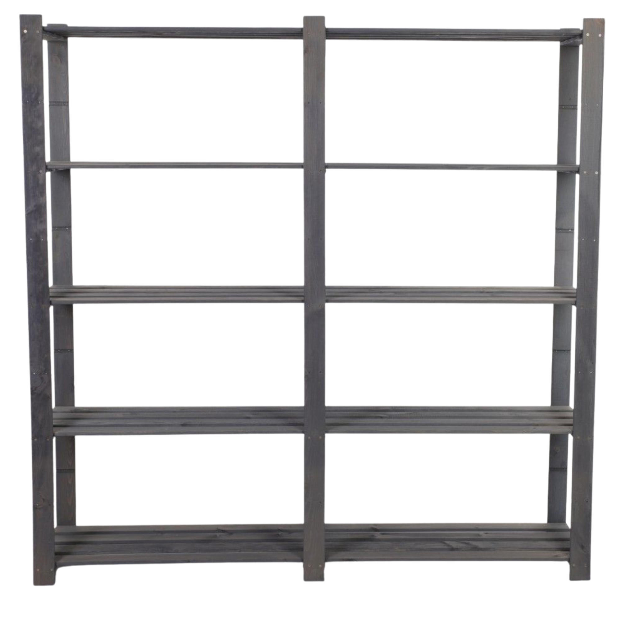 HOLZREGAL PINEPEAK 170x170x38cm 5 Fachboden 1,2cm dickes Kiefernholz Grau - Grau, Holz (170/170/38cm) - PROREGAL