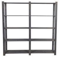 HOLZREGAL PINEPEAK 170x170x38cm 5 Fachboden 1,2cm dickes Kiefernholz Grau - Grau, Holz (170/170/38cm) - PROREGAL