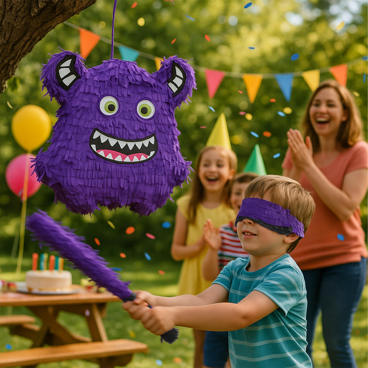 PINATA - Multicolor, Papier/Wellpappe (35/40/9cm) - Relaxdays