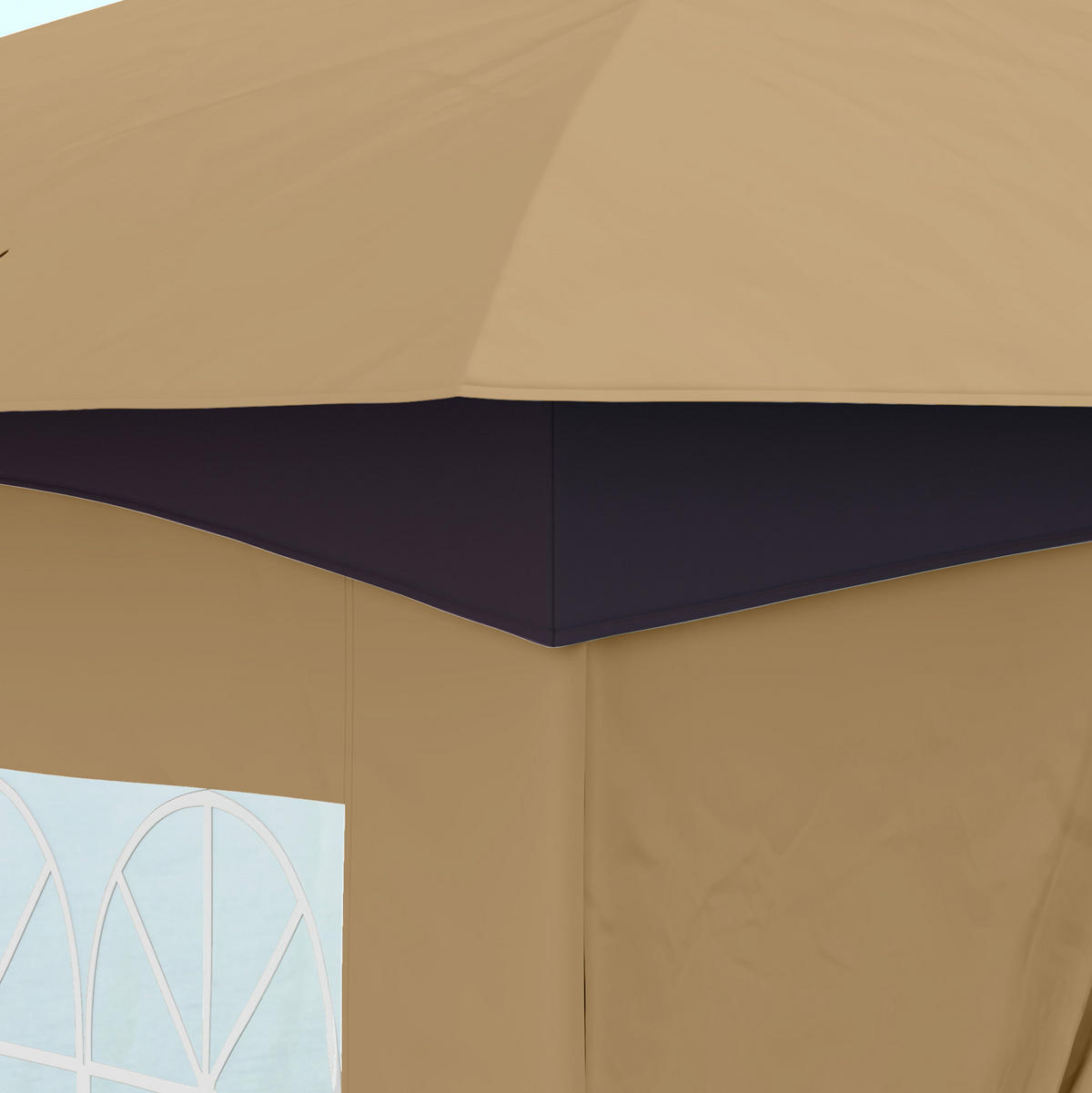 PAVILLONS aus Polyester 335x335x285 cm in Beige mit UV20+ Schutz - Beige, Textil (335/285/335cm) - Modfu