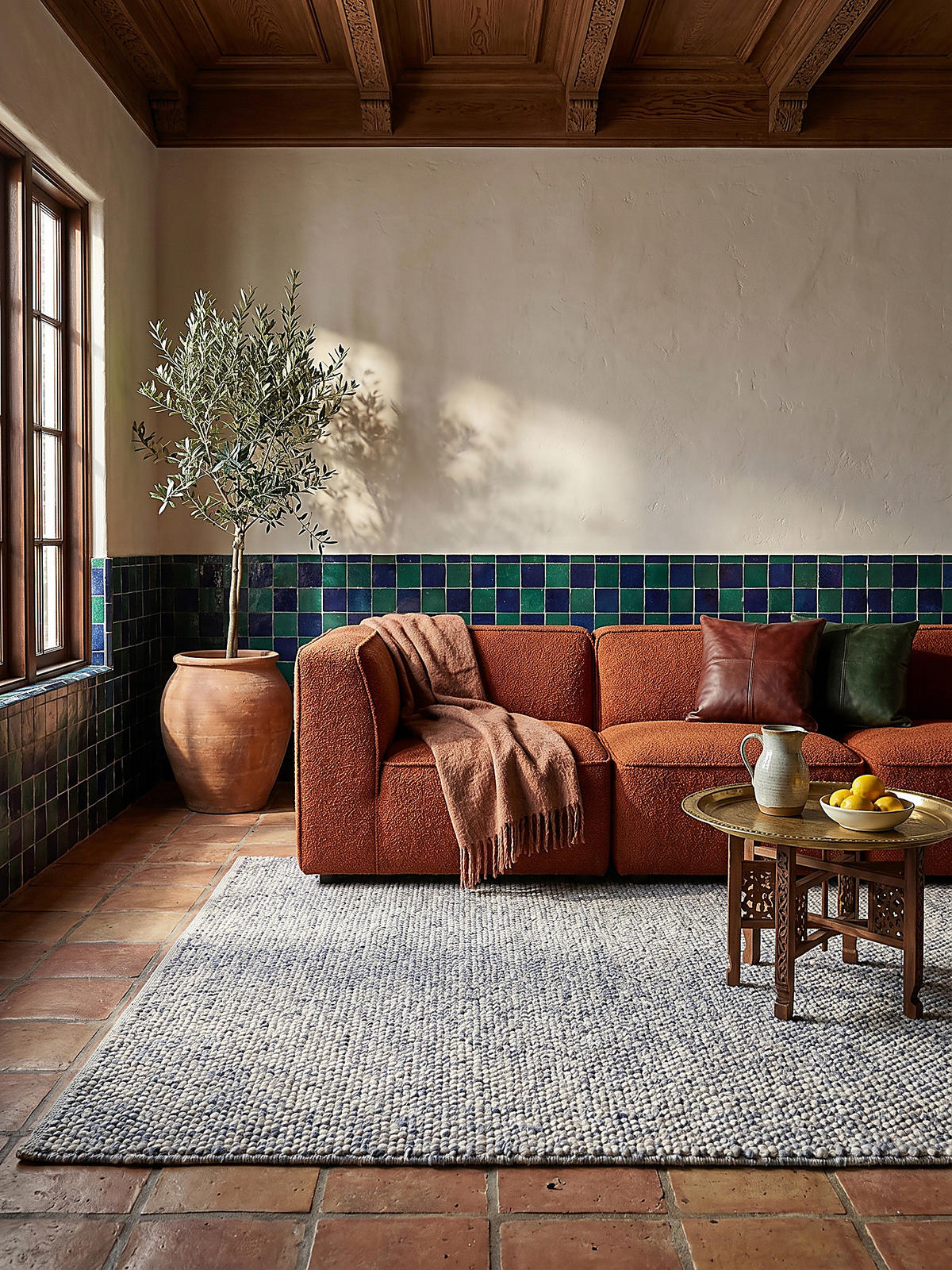 WOLLTEPPICH handgewebt MEDWAY, einfarbig, Hellblau, 80 x 150 cm - Blau, Textil (80/150cm) - KADIMA DESIGN