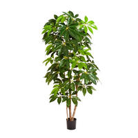 KUNSTBAUM Künstlicher Schefflera Baum - Omar 220 cm - Grün, Kunststoff (220cm) - aplanta