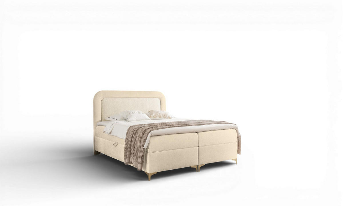 BOXBETT Willow - Creme, Holzwerkstoff/Textil (120/200cm) - Fun Möbel