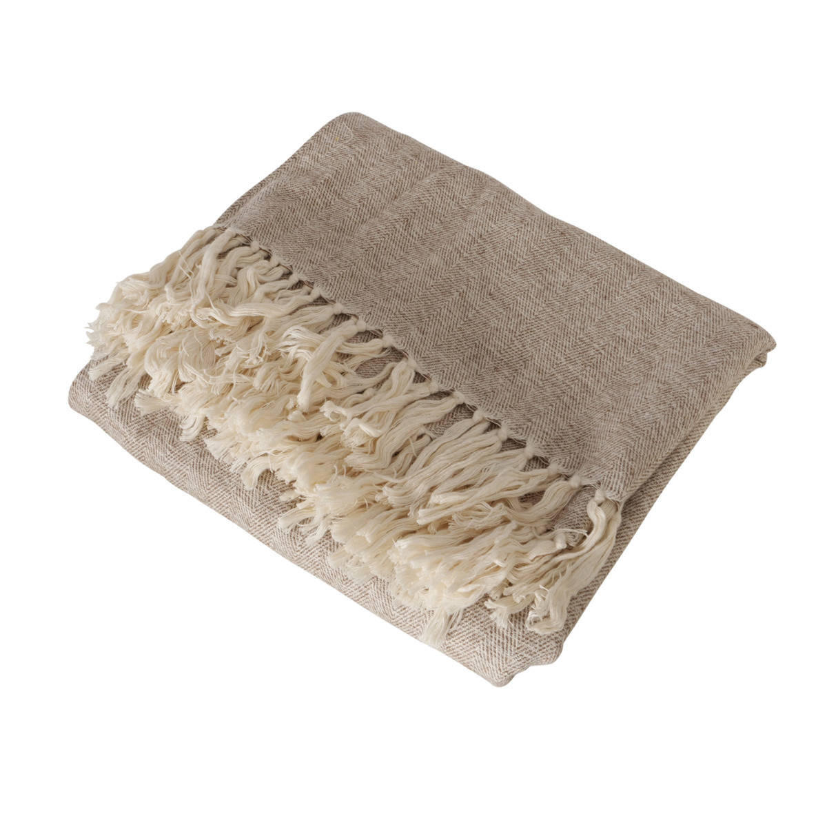 WOHNDECKE Bonneh 170/140 cm - Grau, Naturmaterialien (140/170cm) - Boltze Home