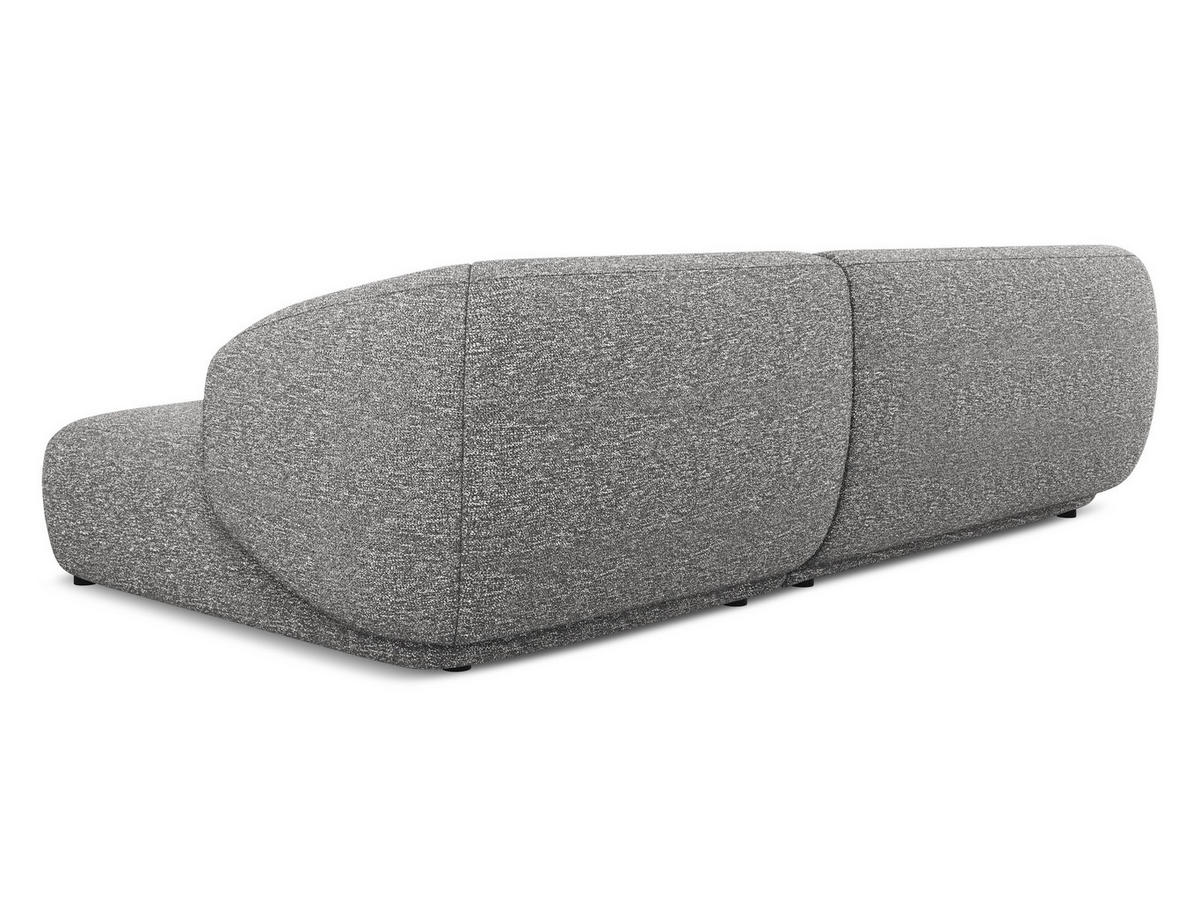 ECKSOFA rechts Strukturstoff Stoff Grau - Hellgrau/Schwarz, Kunststoff/Textil (280/156cm) - Makamii
