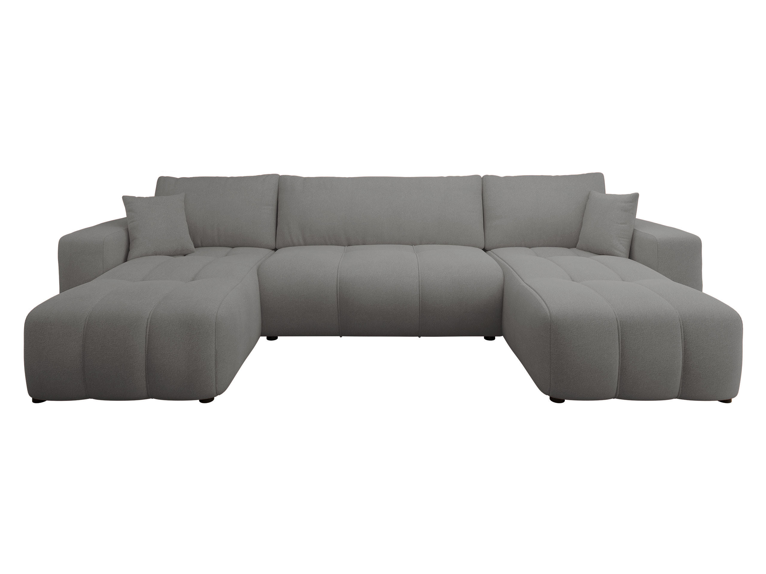 WOHNLANDSCHAFT Furyn U - Dunkelgrau/Schwarz, Holz/Kunststoff (312/82/145cm) - MIRJAN24