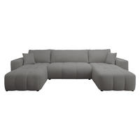 WOHNLANDSCHAFT Furyn U - Dunkelgrau/Schwarz, Holz/Kunststoff (312/82/145cm) - MIRJAN24