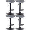 BARHOCKER 4er Set Kunststoff grau - Schwarz/Grau, Kunststoff/Metall (52/67/43cm) - CLP