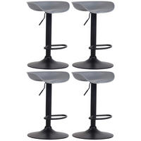 BARHOCKER 4er Set Kunststoff grau - Schwarz/Grau, Kunststoff/Metall (52/67/43cm) - CLP
