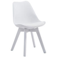 STUHL Lederlook weiß - Weiß, Holz/Textil (48/84/41.5cm) - CLP