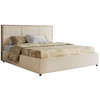 POLSTERBETT LERIO CLASSIC 180/200 - Creme Strukture - Schaum-Matratze - Creme, Textil (180/200cm) - MKS