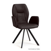 ARMLEHNSTUHL drehbar (2er-Set) Diane 58x92x60 Schwarz/Espresso - Dunkelbraun/Schwarz, Kunststoff (60/92/58cm) - 58aufmkessel