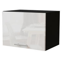 KLAPPHÄNGESCHRANK Essen W4B/50 Weiß Hochglanz / Schwarz Matt 50 / 32,5 / 36cm - Weiß Hochglanz/Schwarz, Holz/Holzwerkstoff (50/36/32.5cm) - Feldmann-Wohnen