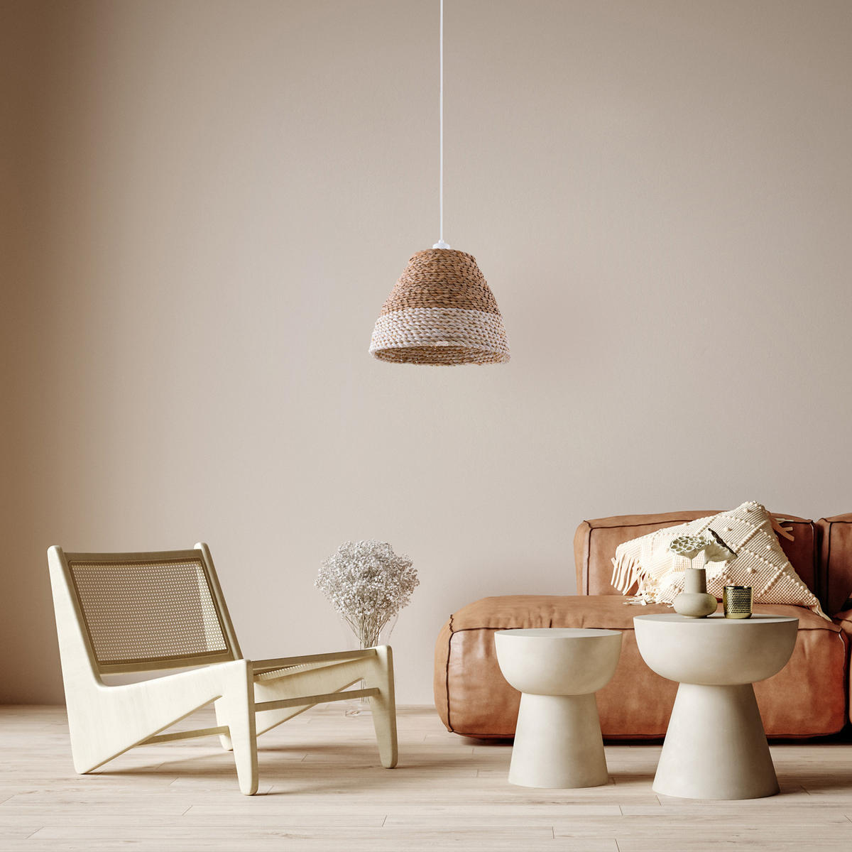 PENDELLEUCHTE Hugo Pd1 Basto - Weiß, Metall (34/34/29cm) - Paco Home