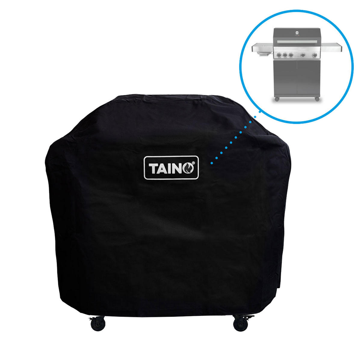 ABDECKHAUBE Gasgrill PLATINUM YAMARA BLACK 4 Brenner - Schwarz, Textil (140/110/48cm) - TAINO