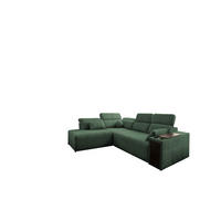 ECKSOFA Mindy VII mit Schlaffunktion und verstellbarer Rückenlehne, Stoff Verita Grün Links - Grün, Holz/Textil (230/288cm) - Kaiser Möbel