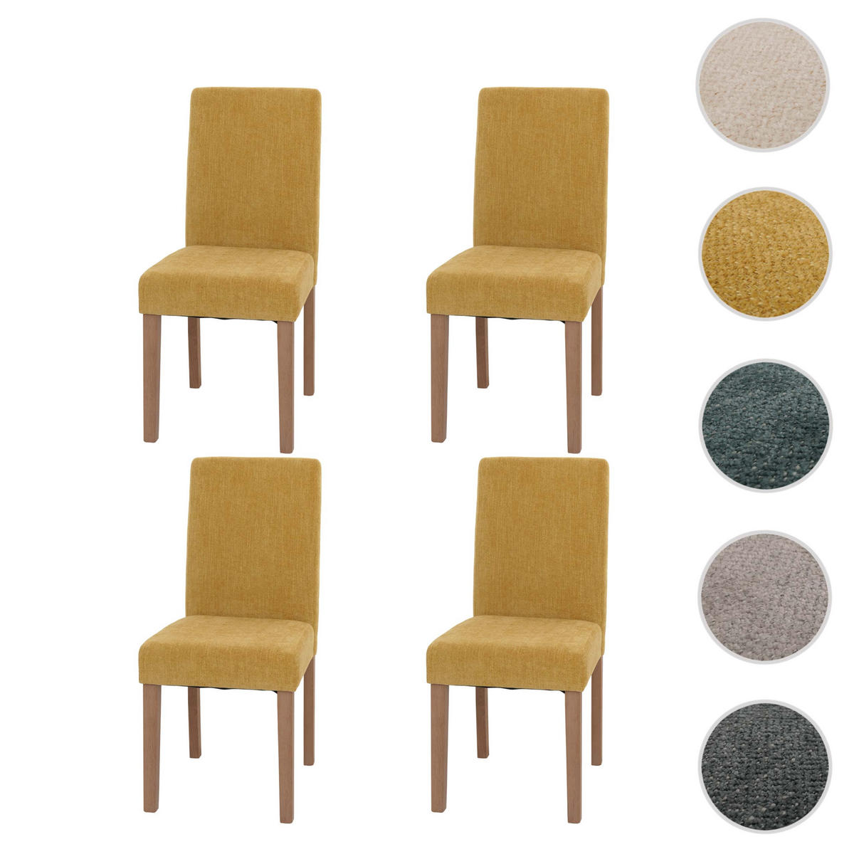ESSZIMMERSTUHL Gelb 4er-Set - Gelb, Textil (42/90/50cm) - MCW