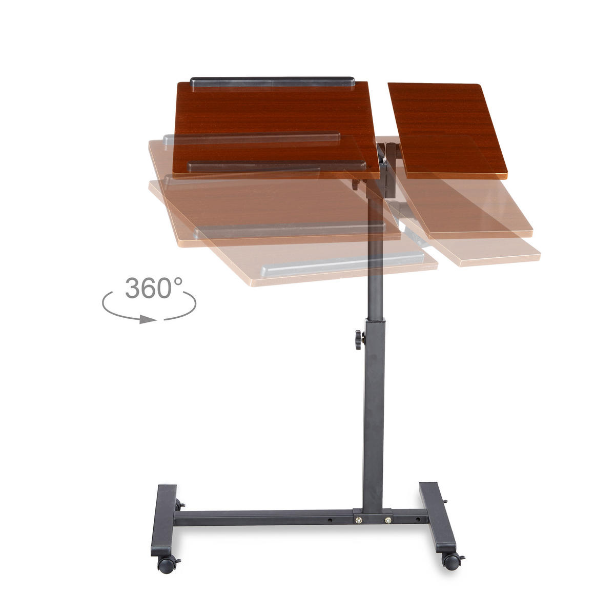 LAPTOPTISCH Rot höhenverstellbar 60x40 cm - Multicolor, Holzwerkstoff/Metall (40/60/95cm) - Relaxdays