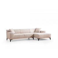 ECKSOFA modern inklusive Zierkissen - Beige/Schwarz, Holz/Kunststoff (145/250cm) - myHomelando
