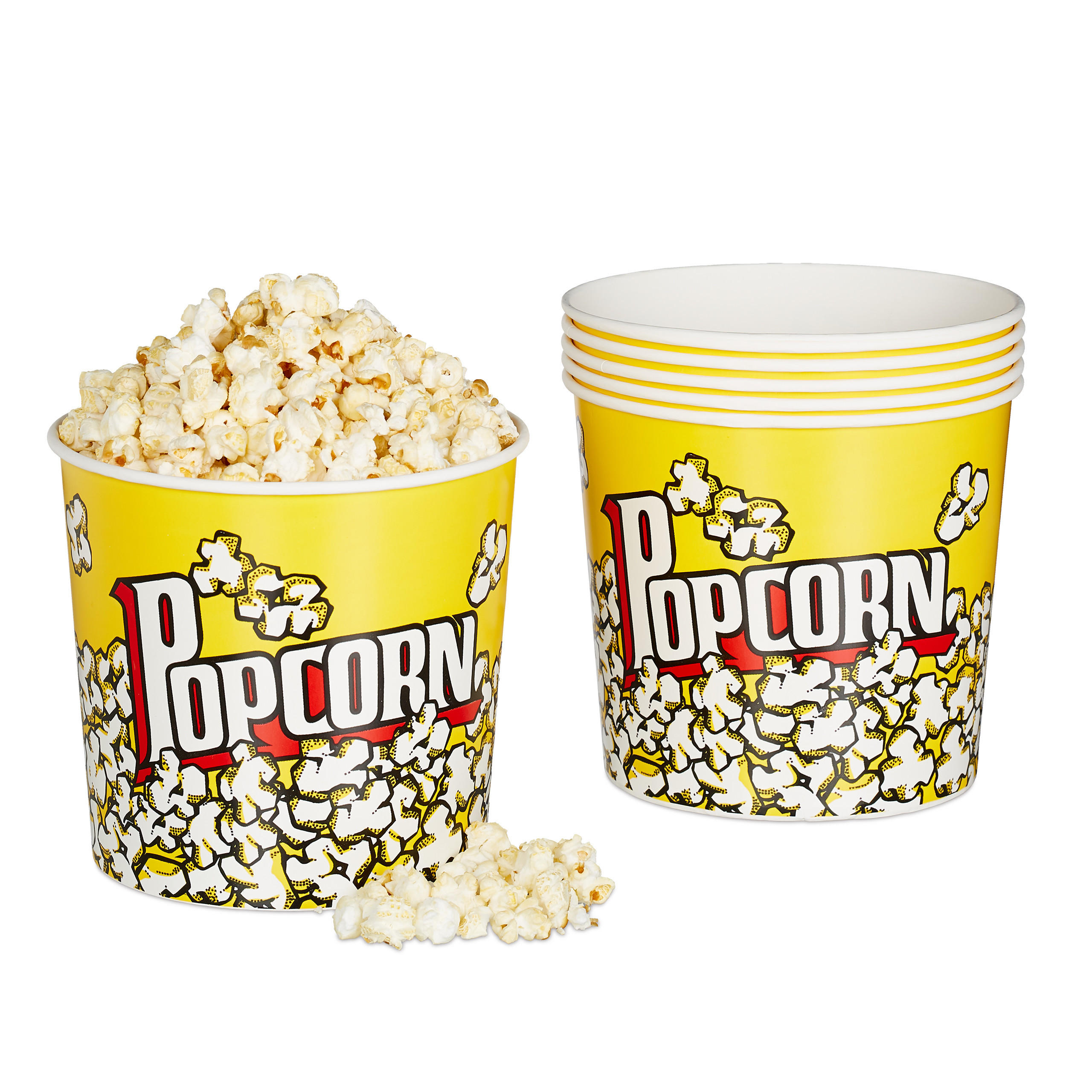 Relaxdays KÝBLÍK Žlutý 6dílná-sada na popcorn plastový